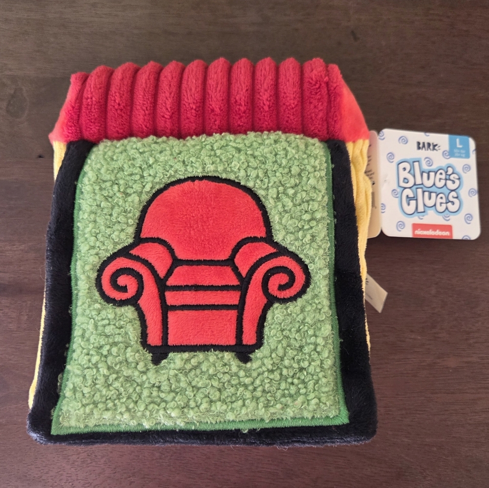 NWT Bark Box Blues Clues Handy Dandy Notebook Sz LG Dog Toy Crinkle Squeaker